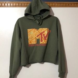 MTV Cropped Green Hoodie